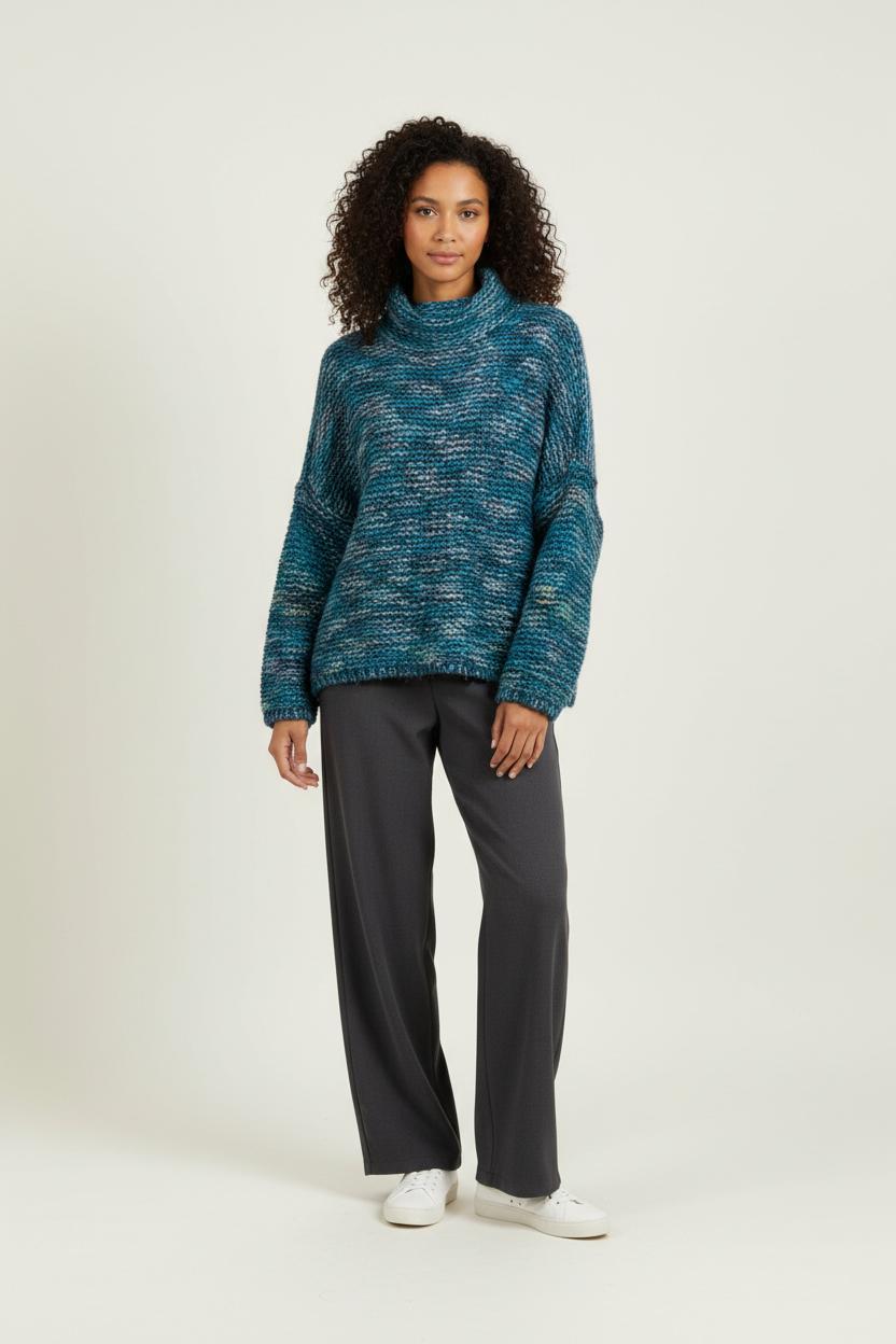 Pull Bleu et Vert - Taille M/38 de la marque La Fée Maraboutée | PARAD94140 - Vendu par Paradigme - Image 1