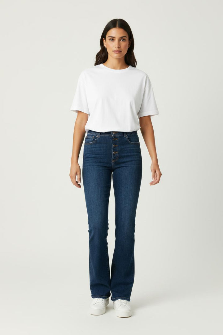 Jean Évasé Bleu - Taille XL/42 de la marque La Fée Maraboutée | PARAD94141 - Vendu par Paradigme - Image 1