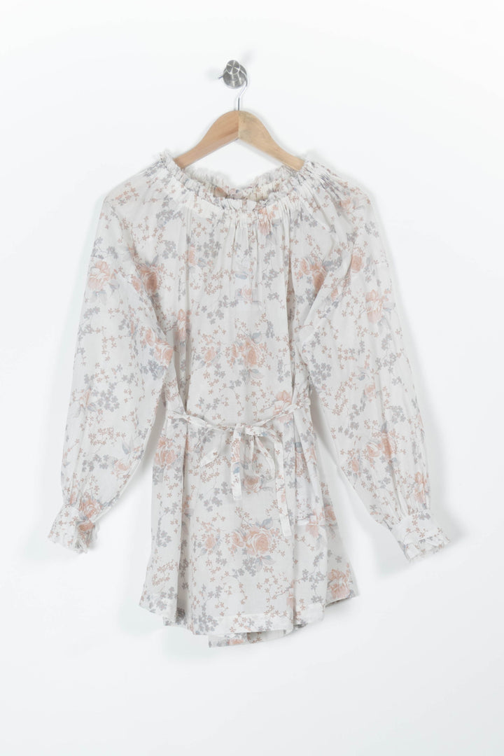 Robe Courte Blanche et Rose - Taille XS/34 de la marque Maje | PARAD94144 - Vendu par Paradigme - Image 2