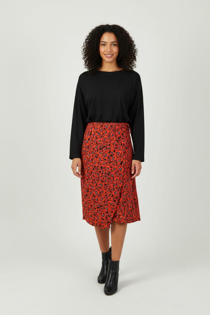 Jupe Portefeuille Rouge et Noir - Taille XS/34 de la marque Bérénice | PARAD94145 - Vendu par Paradigme - Image 1