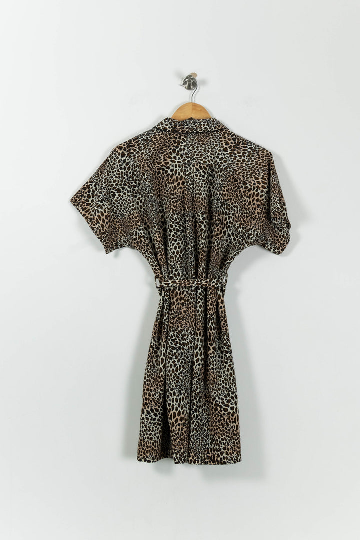 Robe Chemise Marron et Noir - Taille XS/34 de la marque IKKS | PARAD94146 - Vendu par Paradigme - Image 4