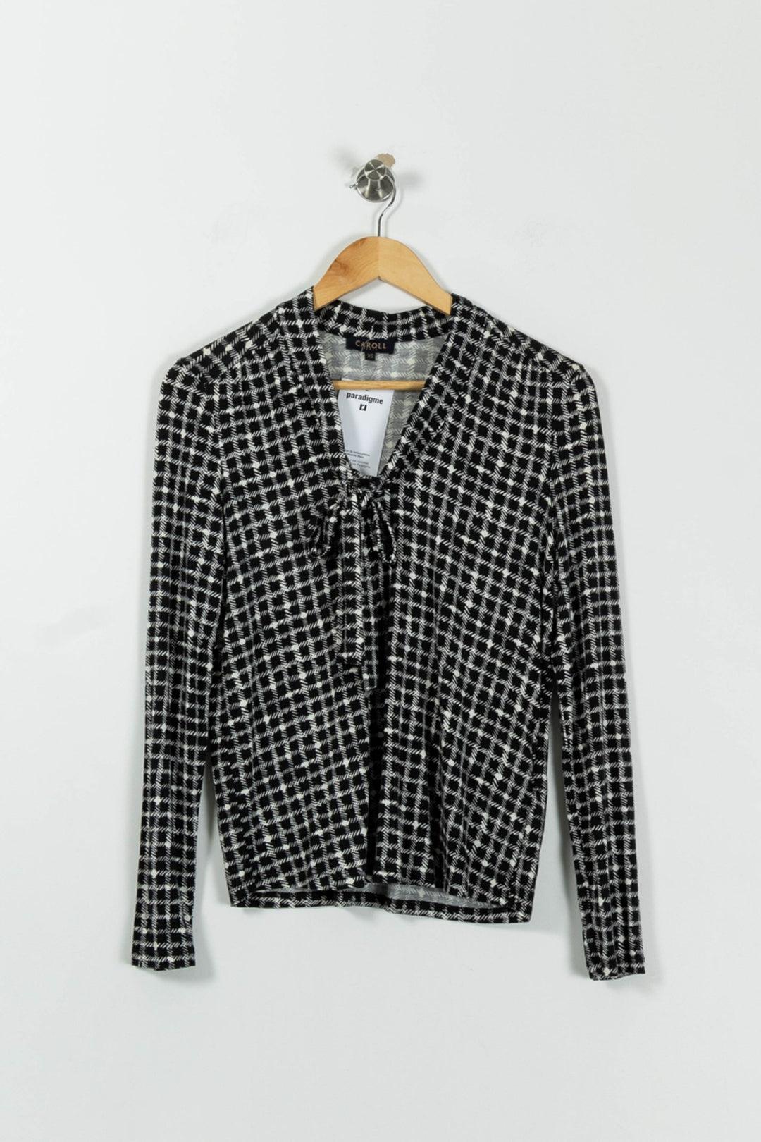 Blouse Noire et Blanche - Taille XS/34 de la marque Caroll | PARAD94148 - Vendu par Paradigme - Image 2