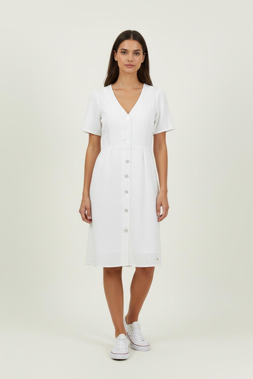 Robe Boutonnée Blanche - Taille XS/34 de la marque Karl Marc John | PARAD94153 - Vendu par Paradigme - Image 1