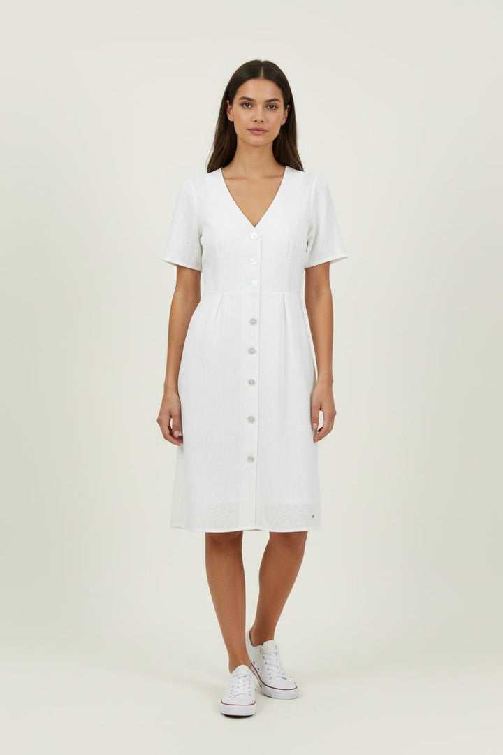 Robe Boutonnée Blanche - Taille XS/34 de la marque Karl Marc John | PARAD94153 - Vendu par Paradigme - Image 1