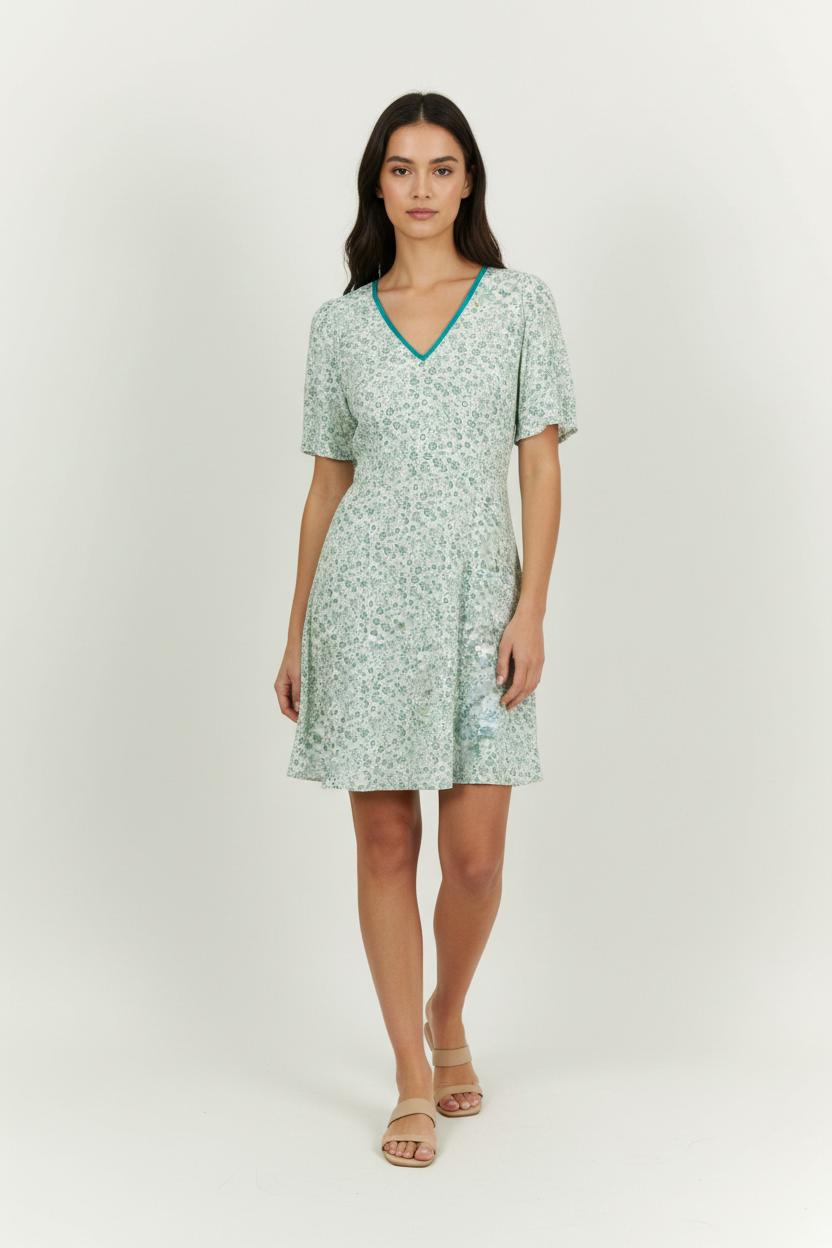 Robe Courte Vert et Blanc - Taille M/38 de la marque Karl Marc John | PARAD94156 - Vendu par Paradigme - Image 1