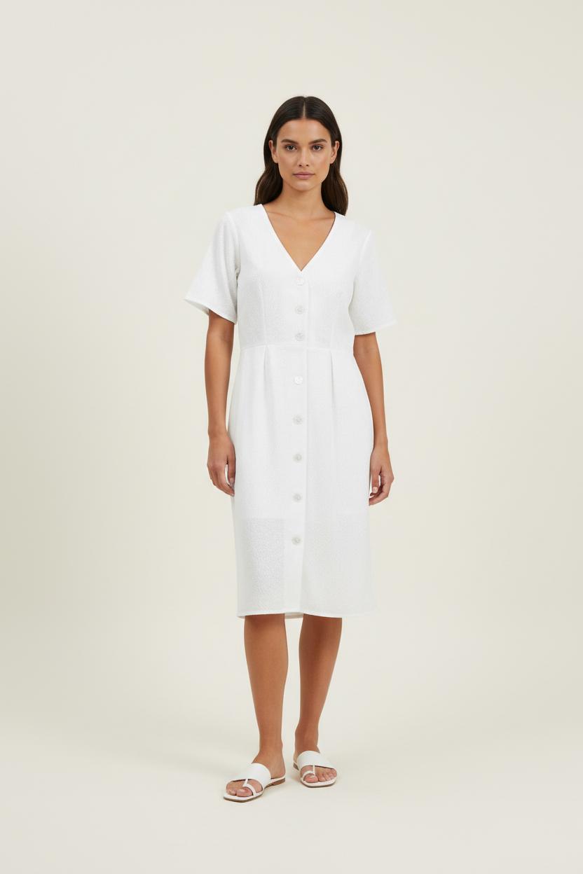 Robe Boutonnée Blanche - Taille XS/34 de la marque Karl Marc John | PARAD94160 - Vendu par Paradigme - Image 1