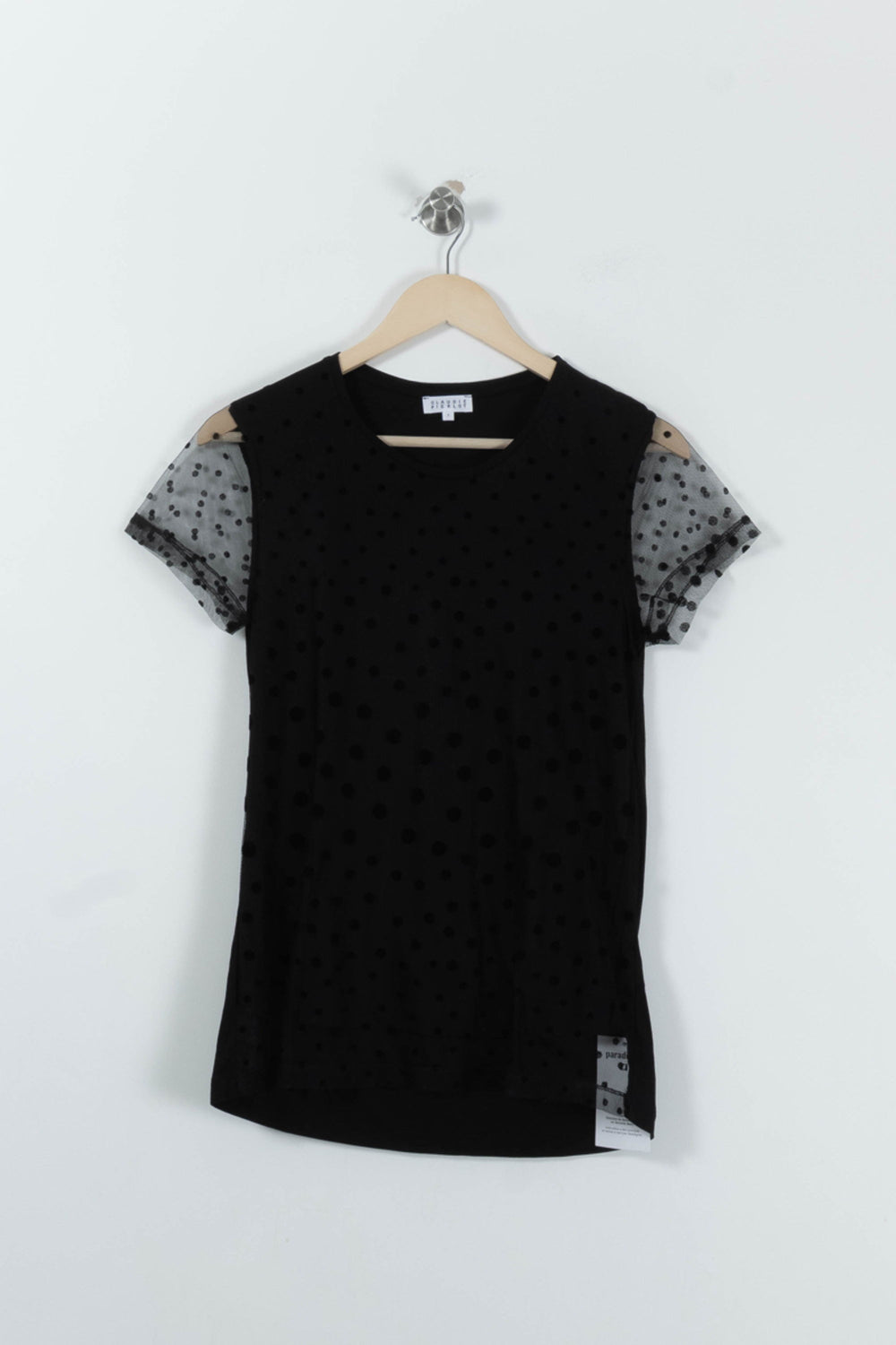 T-shirt Noir et Transparent - Taille S/36 de la marque Claudie Pierlot | PARAD94162 - Vendu par Paradigme - Image 2