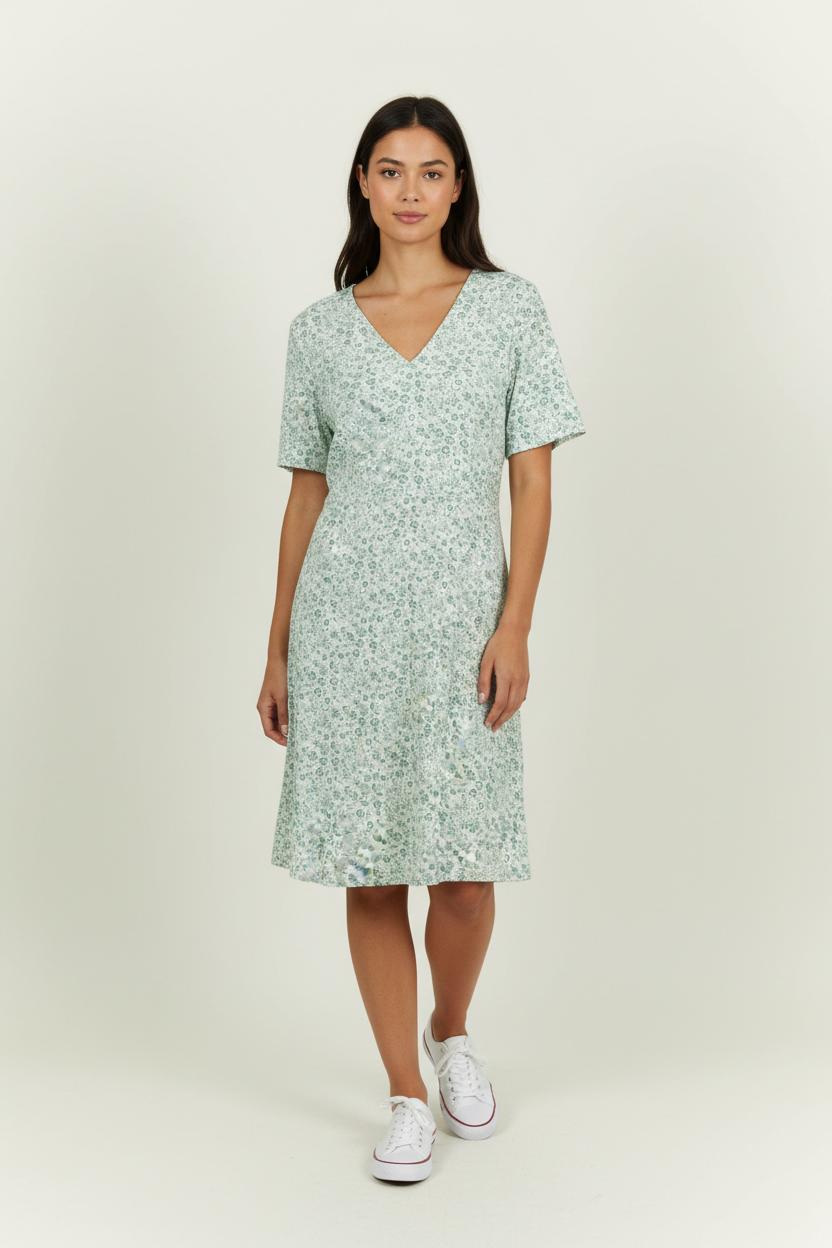Robe Courte Verte et Blanche - Taille S/36 de la marque Karl Marc John | PARAD94170 - Vendu par Paradigme - Image 1