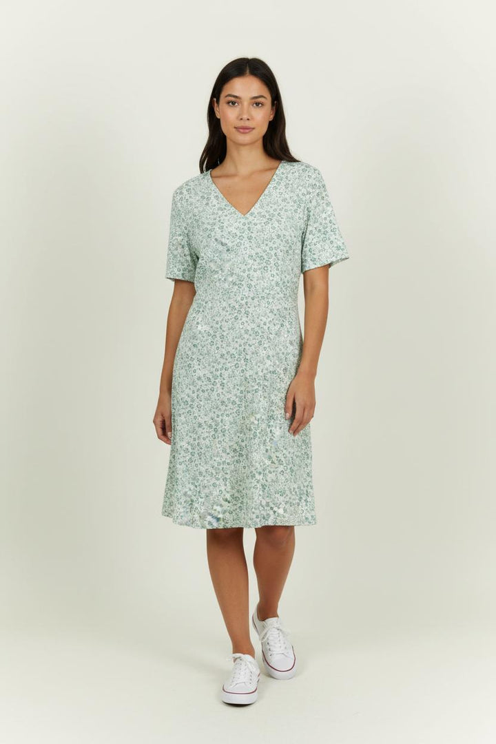 Robe Courte Verte et Blanche - Taille S/36 de la marque Karl Marc John | PARAD94170 - Vendu par Paradigme - Image 1