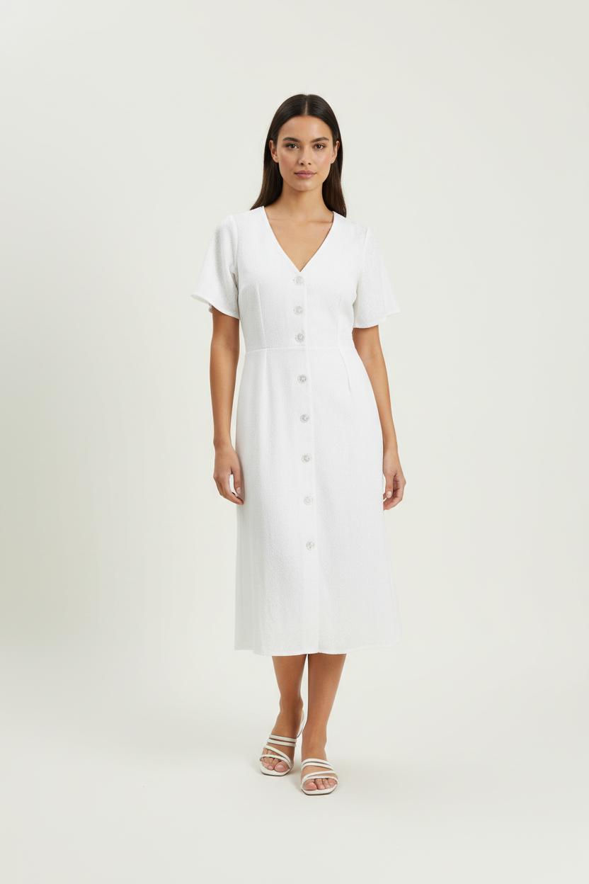Robe Boutonnée Blanche - Taille XS/34 de la marque Karl Marc John | PARAD94172 - Vendu par Paradigme - Image 1
