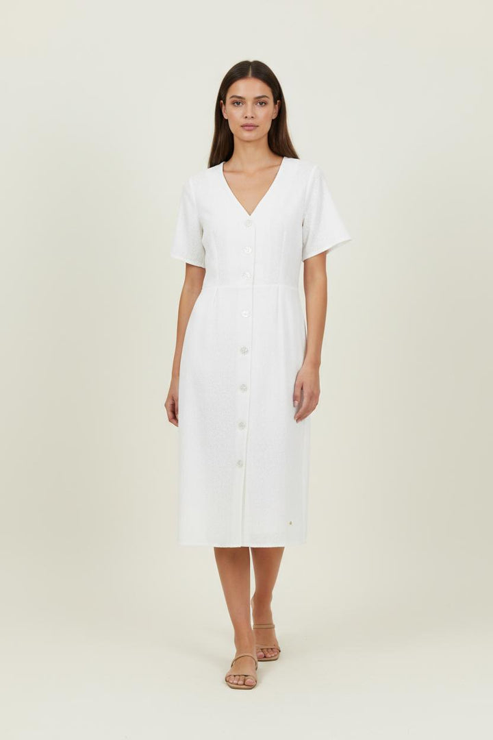 Robe Boutonnée Blanche - Taille XS/34 de la marque Karl Marc John | PARAD94173 - Vendu par Paradigme - Image 1