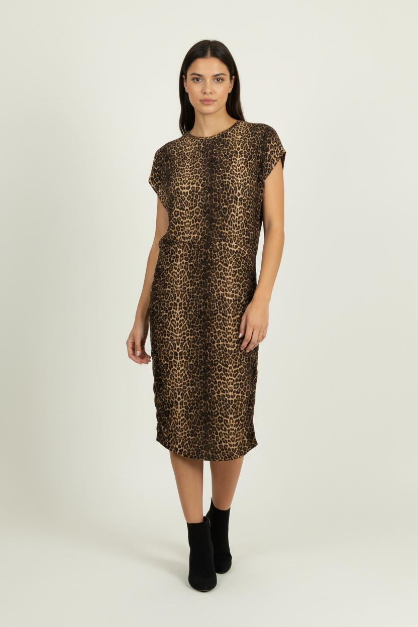 Robe Léopard Marron - Taille L/40 de la marque Maje | PARAD94192 - Vendu par Paradigme - Image 1