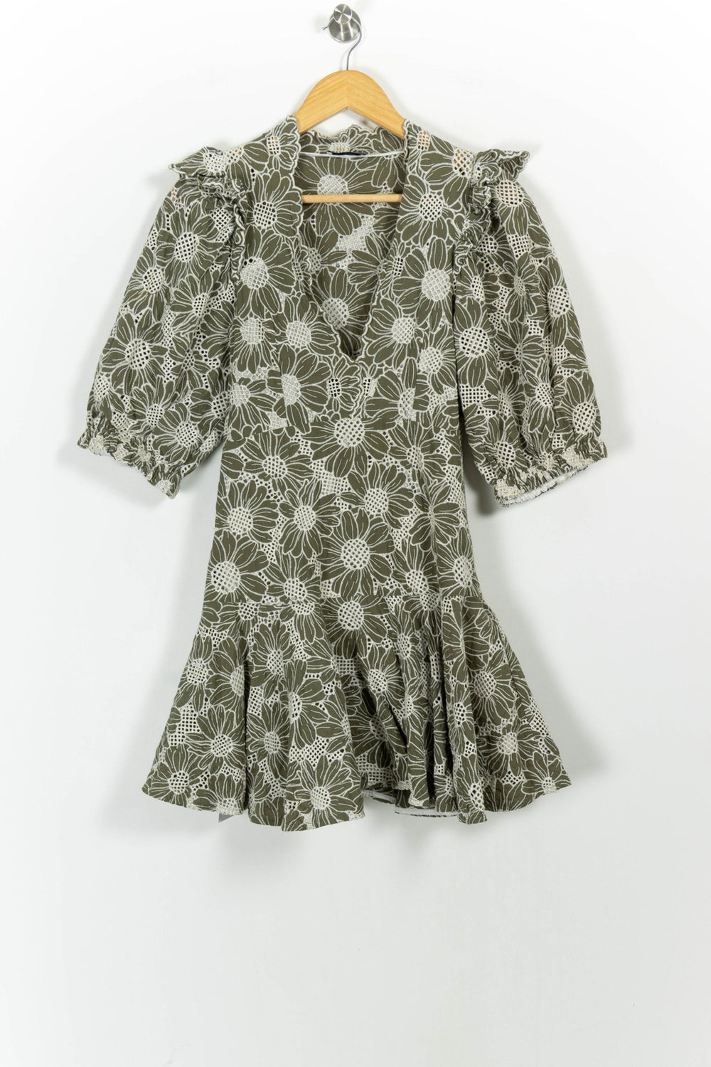 Robe Courte Verte et Blanche - Taille L/40 de la marque Sandro | PARAD94195 - Vendu par Paradigme - Image 2