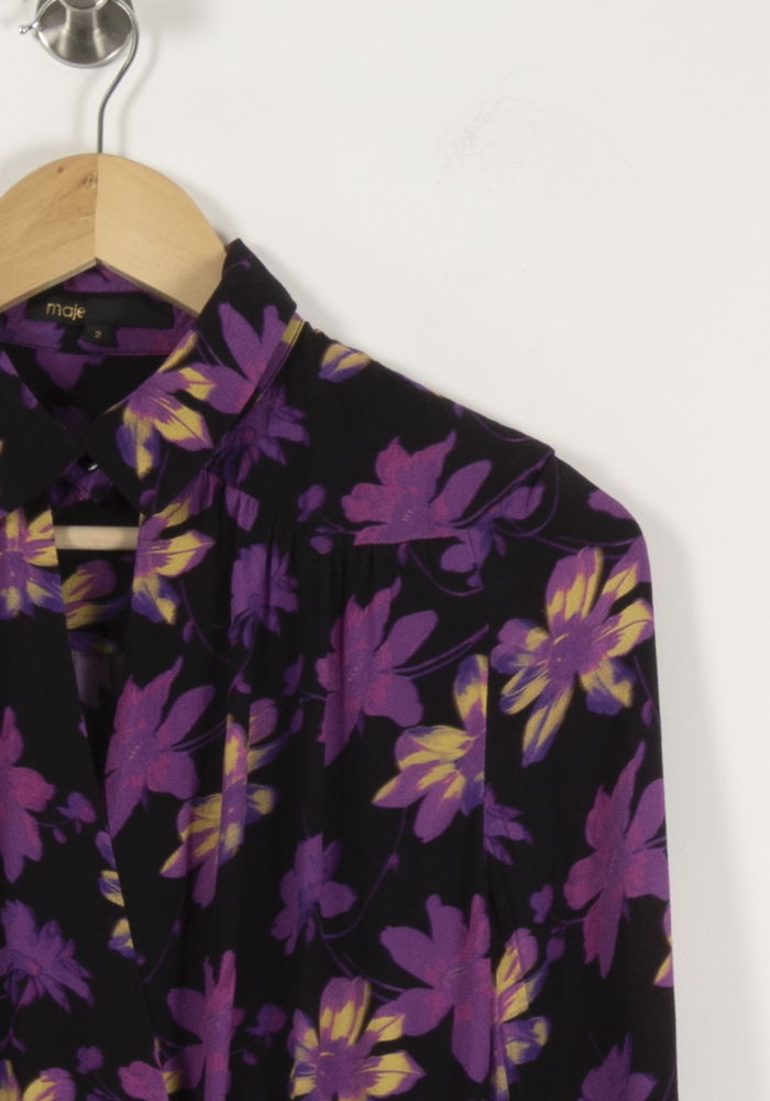 Robe Longue Violette et Jaune - Taille M/38 de la marque Maje | PARAD94218 - Vendu par Paradigme - Image 3