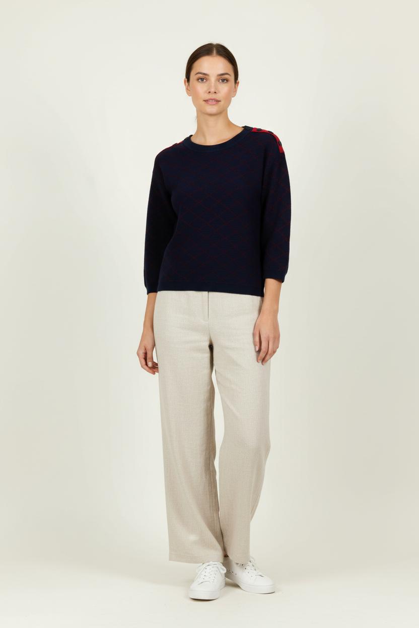 Pull Bleu Marine et Rouge - Taille M/38 de la marque Maison 123 | PARAD94221 - Vendu par Paradigme - Image 1