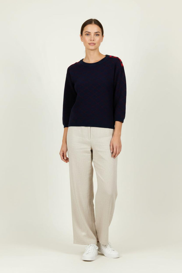 Pull Bleu Marine et Rouge - Taille M/38 de la marque Maison 123 | PARAD94221 - Vendu par Paradigme - Image 1