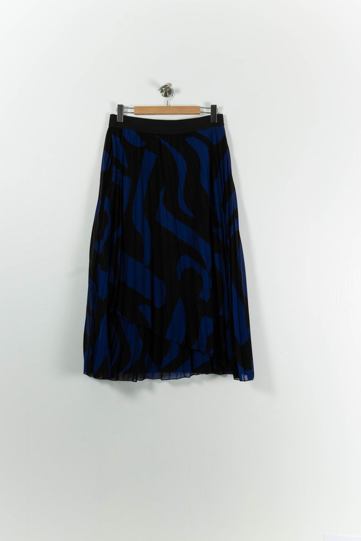 Jupe Plissée Bleue et Noire - Taille XXL/44 de la marque La Fée Maraboutée | PARAD94224 - Vendu par Paradigme - Image 2