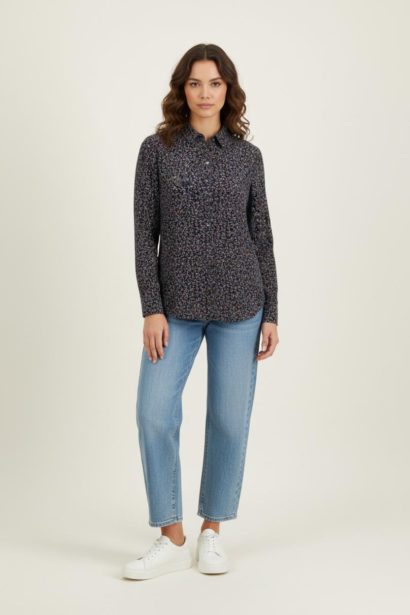 Chemise Fleurie Bleu et Marron - Taille S/36 de la marque Comptoir des Cotonniers | PARAD94238 - Vendu par Paradigme - Image 1
