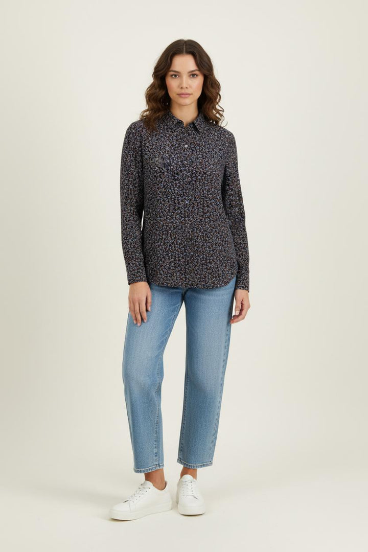 Chemise Fleurie Bleu et Marron - Taille S/36 de la marque Comptoir des Cotonniers | PARAD94238 - Vendu par Paradigme - Image 1