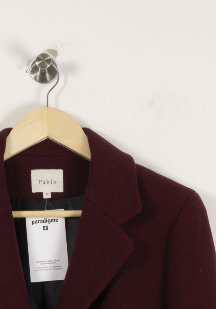 Manteau Bordeaux - Taille M/38 de la marque Pablo | PARAD94255 - Vendu par Paradigme - Image 3