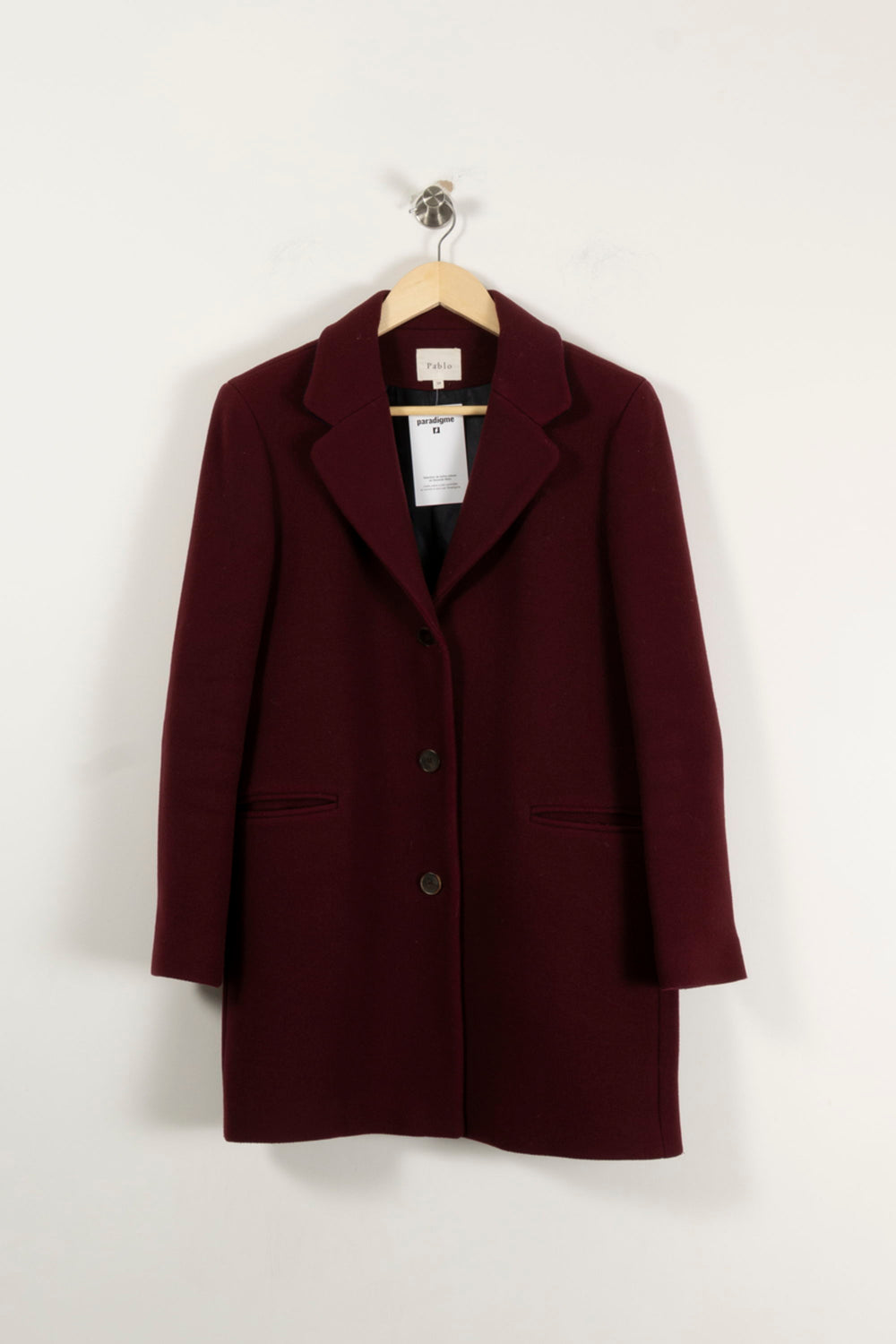 Manteau Bordeaux - Taille M/38 de la marque Pablo | PARAD94255 - Vendu par Paradigme - Image 2