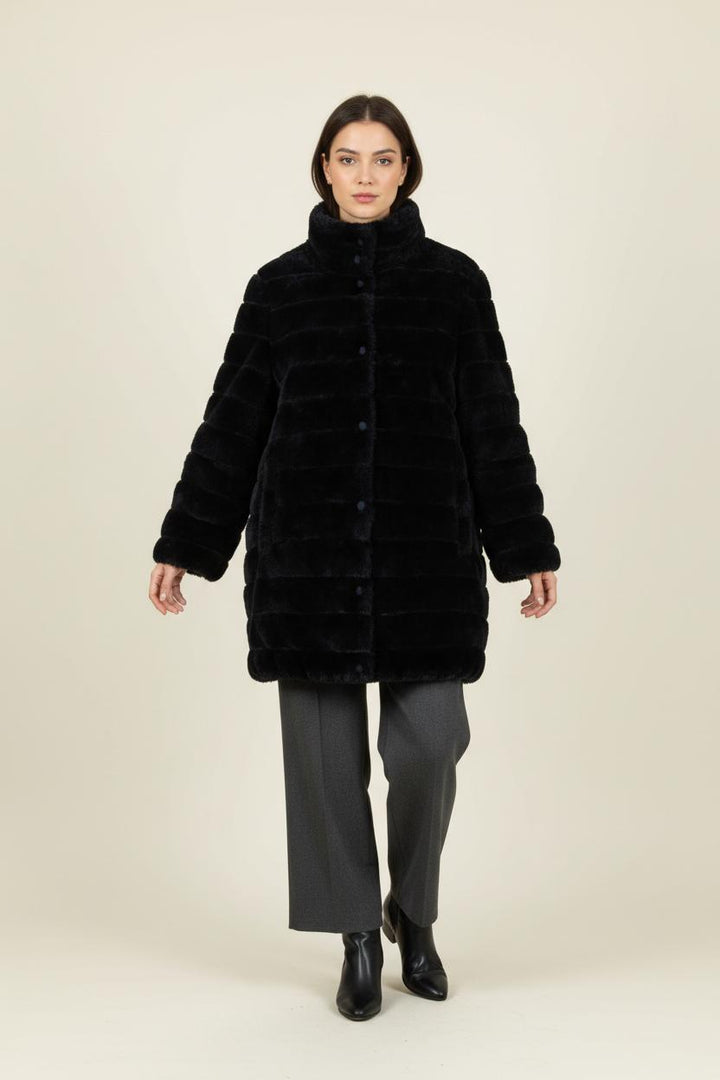 Manteau Fourré Bleu - Taille XL/42 de la marque La Fée Maraboutée | PARAD94258 - Vendu par Paradigme - Image 1