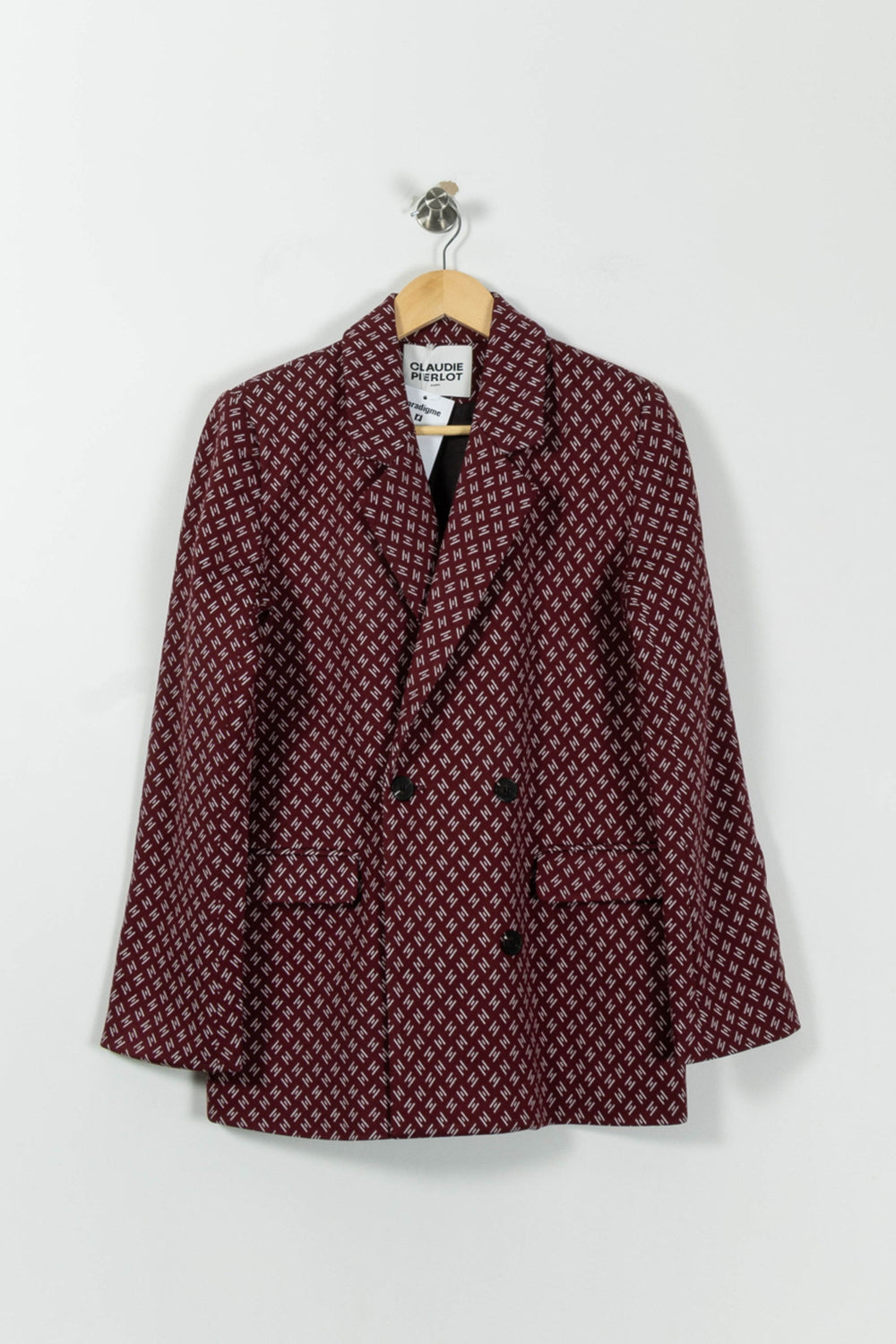 Blazer Bordeaux et Blanc - Taille S/36 de la marque Claudie Pierlot | PARAD94289 - Vendu par Paradigme - Image 2