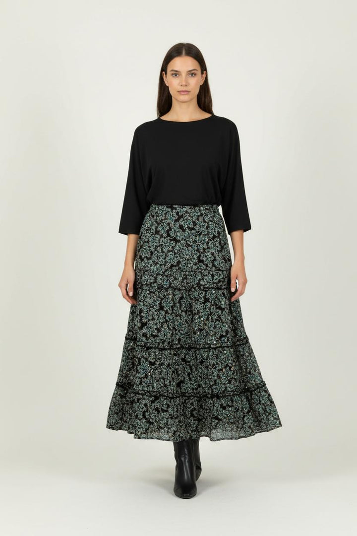 Jupe Longue Noire et Bleue - Taille M/38 de la marque Maison 123 | PARAD94290 - Vendu par Paradigme - Image 1