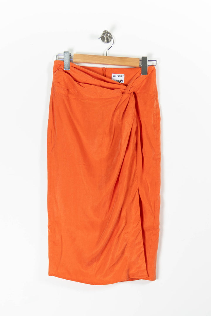 Jupe Midi Orange - Taille M/38 de la marque Valentine Gauthier | PARAD94293 - Vendu par Paradigme - Image 2