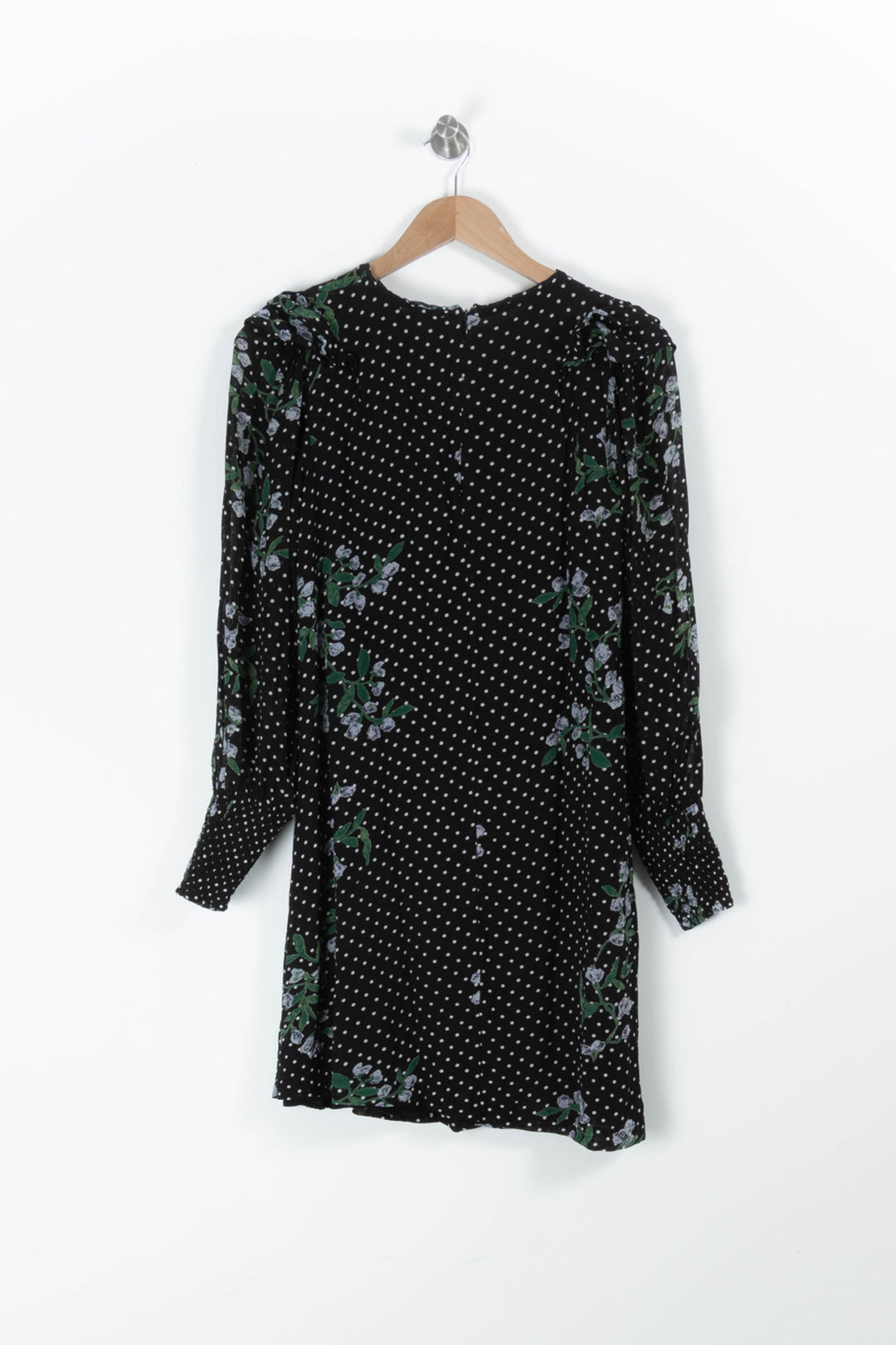 Robe Fleurie Noire et Blanche - Taille S/36 de la marque Ganni | PARAD94294 - Vendu par Paradigme - Image 4