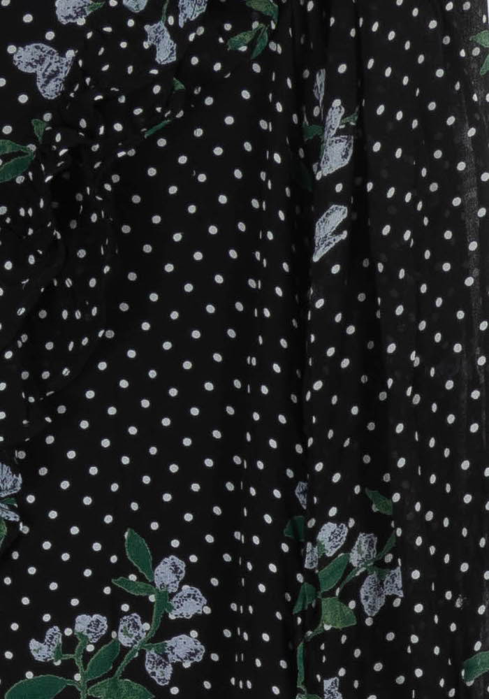 Robe Fleurie Noire et Blanche - Taille S/36 de la marque Ganni | PARAD94294 - Vendu par Paradigme - Image 3