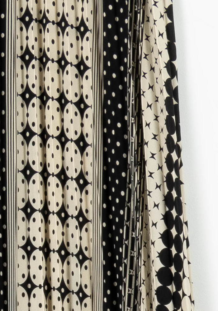 Jupe Plissée Noire et Beige - Taille S/36 de la marque La Fée Maraboutée | PARAD94302 - Vendu par Paradigme - Image 3