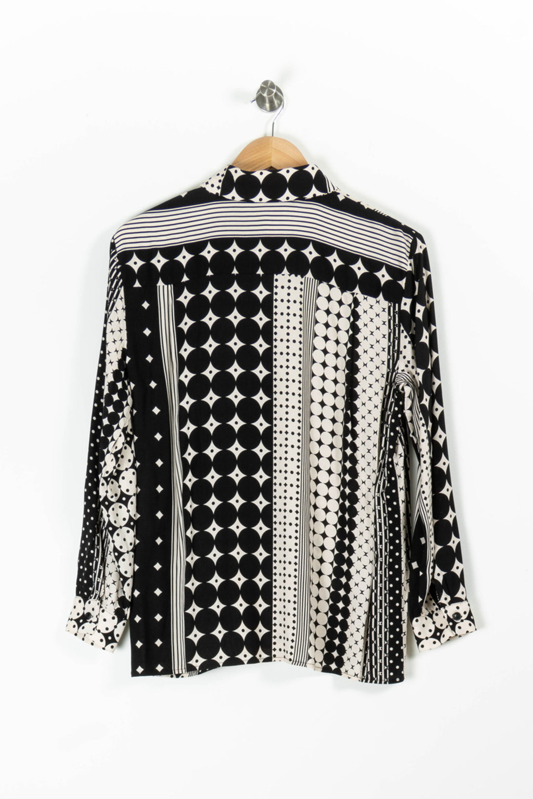 Chemisier Noir et Blanc - Taille M/38 de la marque La Fée Maraboutée | PARAD94303 - Vendu par Paradigme - Image 4