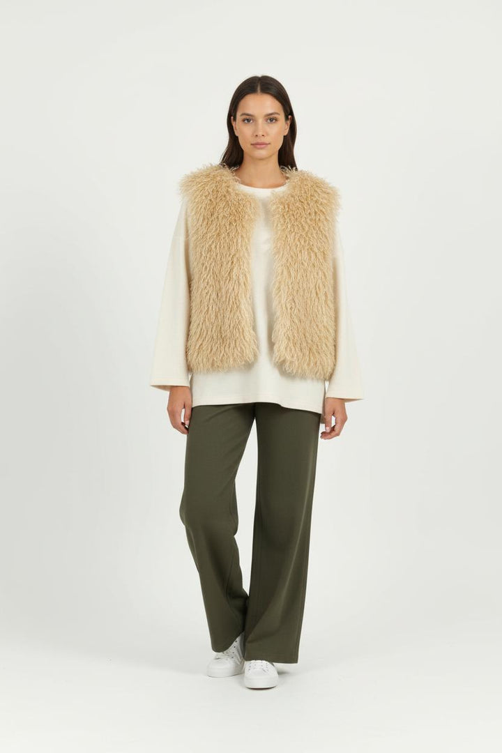 Gilet Sans Manches Beige - Taille M/38 de la marque La Fée Maraboutée | PARAD94305 - Vendu par Paradigme - Image 1