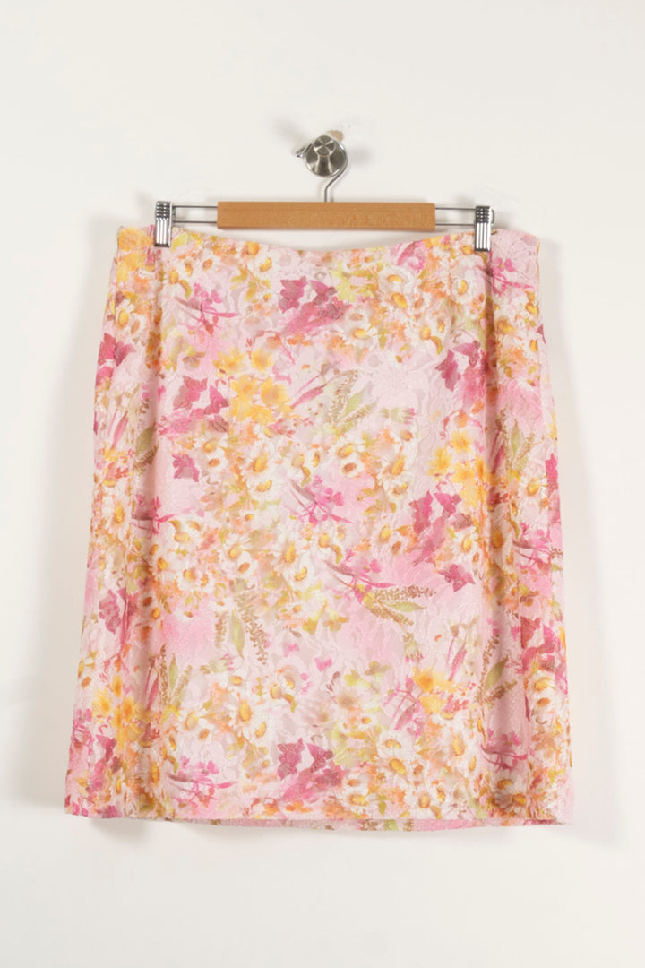 Jupe Fleurie Rose et Jaune - Taille XXXL/46 de la marque Weill | PARAD94307 - Vendu par Paradigme - Image 4