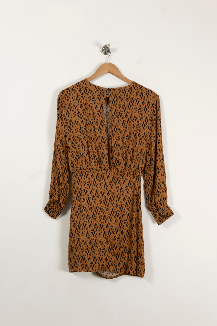Robe Courte Marron et Noire - Taille XS/34 de la marque Bizance | PARAD94326 - Vendu par Paradigme - Image 4