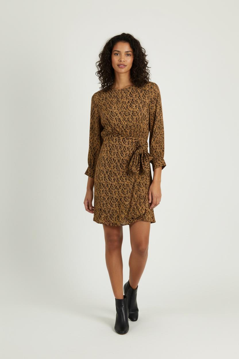 Robe Courte Marron et Noire - Taille XS/34 de la marque Bizance | PARAD94326 - Vendu par Paradigme - Image 1