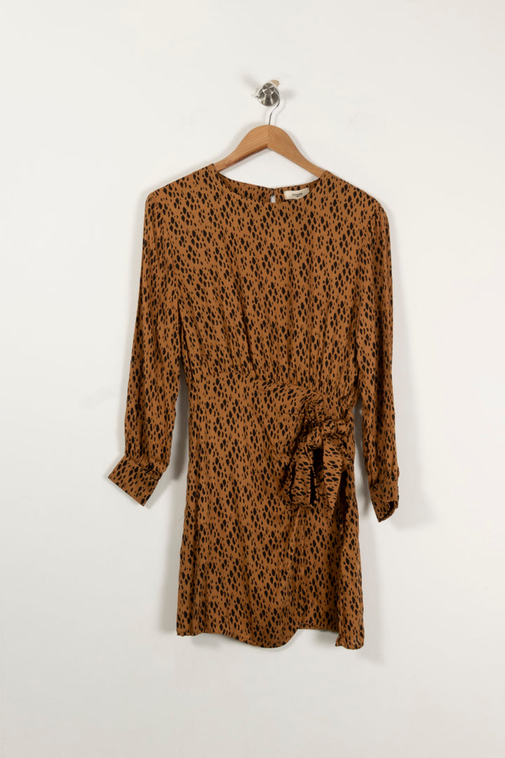 Robe Courte Marron et Noire - Taille XS/34 de la marque Bizance | PARAD94326 - Vendu par Paradigme - Image 2