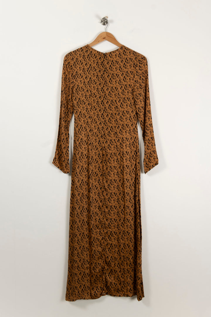 Robe Longue Marron et Noire - Taille XS/34 de la marque Bizance | PARAD94329 - Vendu par Paradigme - Image 4