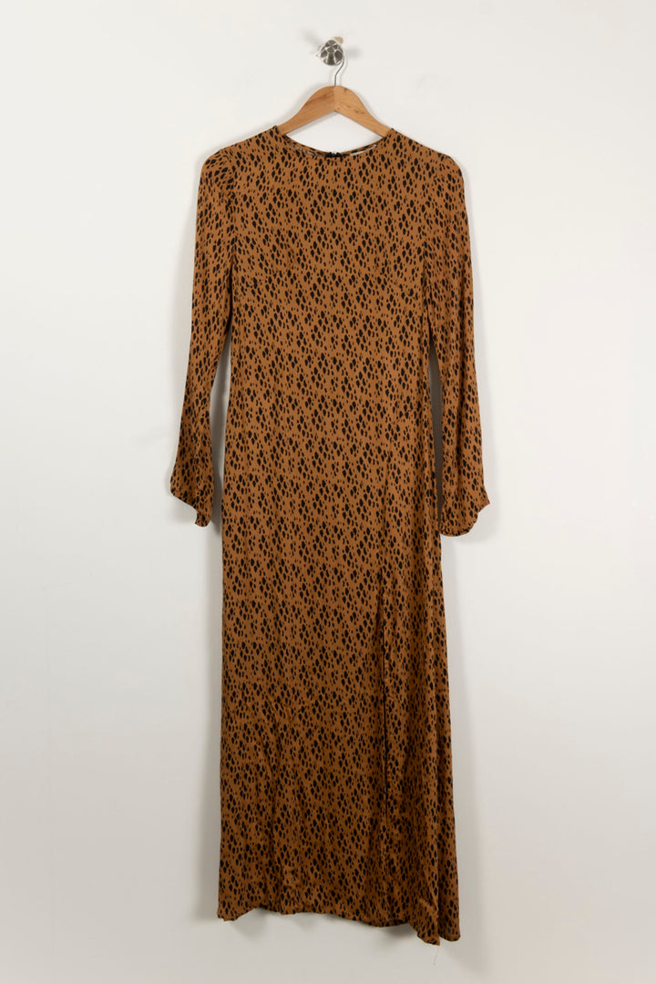 Robe Longue Marron et Noire - Taille XS/34 de la marque Bizance | PARAD94329 - Vendu par Paradigme - Image 2