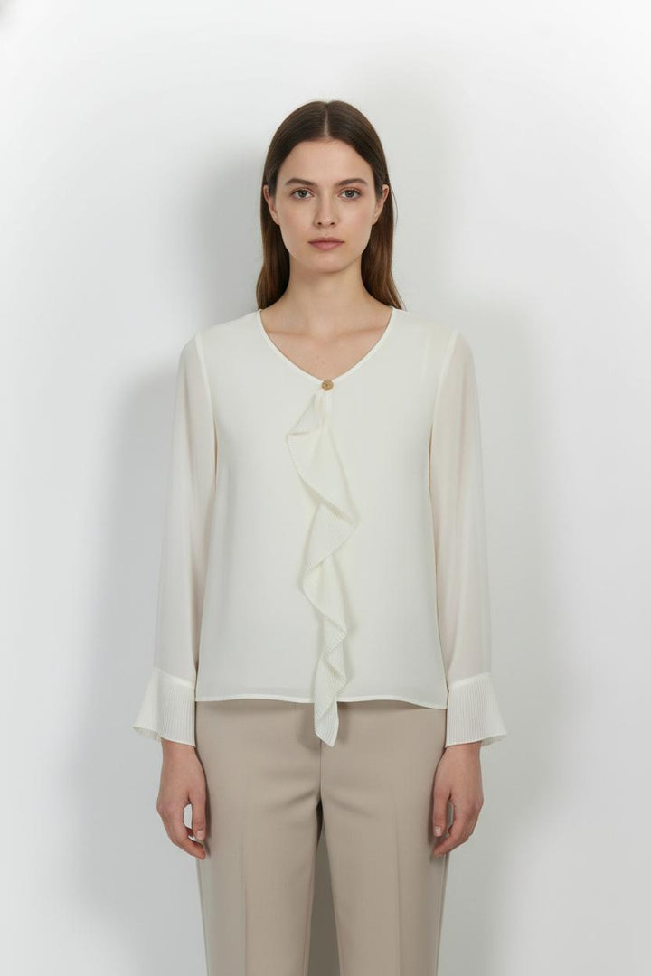 Blouse Volantée Blanche - Taille XL/42 de la marque Weill | PARAD94332 - Vendu par Paradigme - Image 1