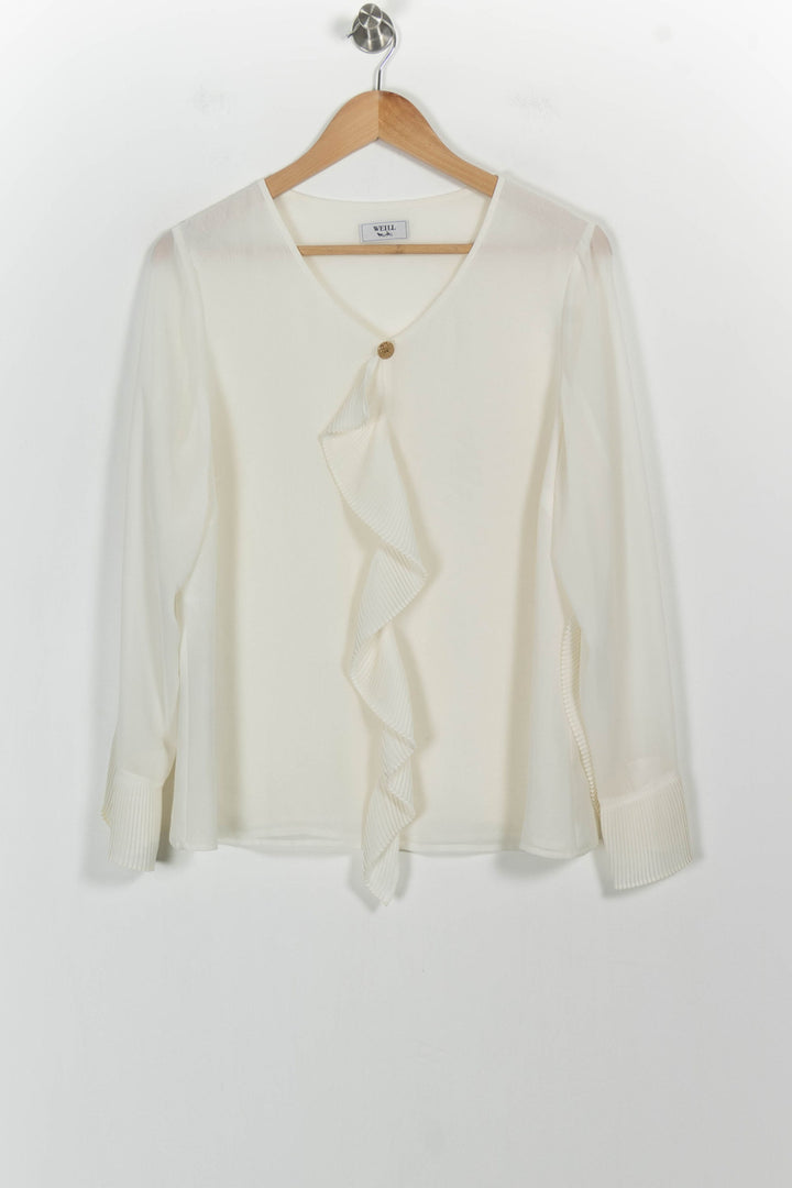 Blouse Volantée Blanche - Taille XL/42 de la marque Weill | PARAD94332 - Vendu par Paradigme - Image 2