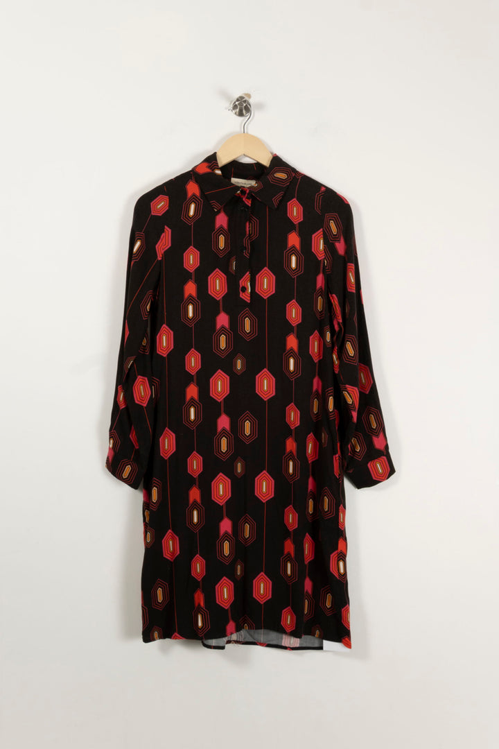 Robe Chemise Noire et Rouge - Taille S/36 de la marque La Fée Maraboutée | PARAD94335 - Vendu par Paradigme - Image 2