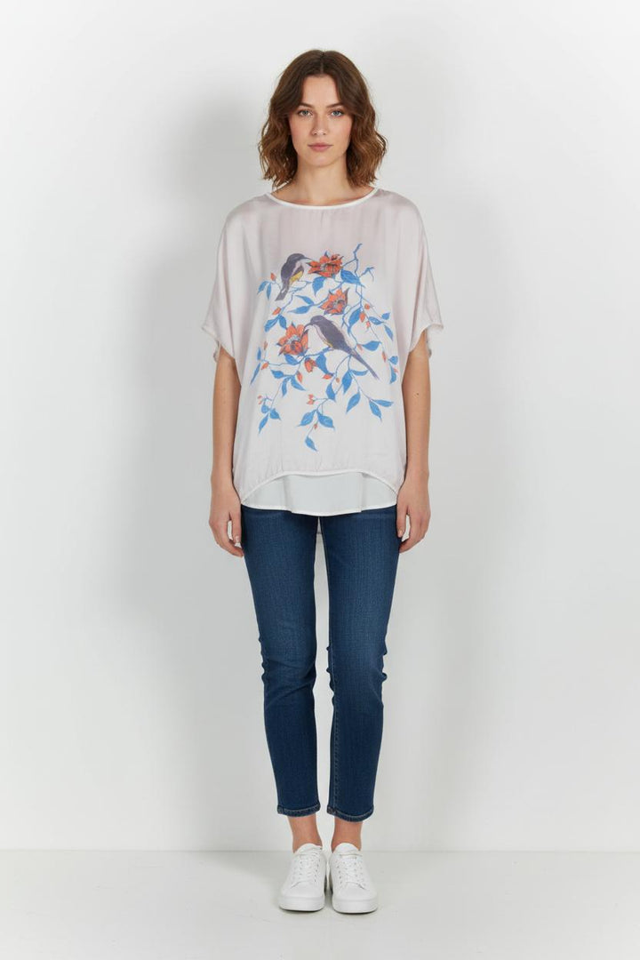 Blouse Rose et Bleu - Taille XL/42 de la marque La Fée Maraboutée | PARAD94345 - Vendu par Paradigme - Image 1