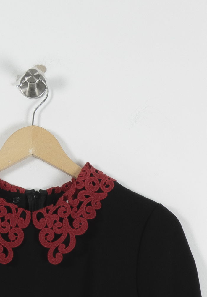 Robe Courte Noire et Rouge - Taille S/36 de la marque Sandro | PARAD94371 - Vendu par Paradigme - Image 3