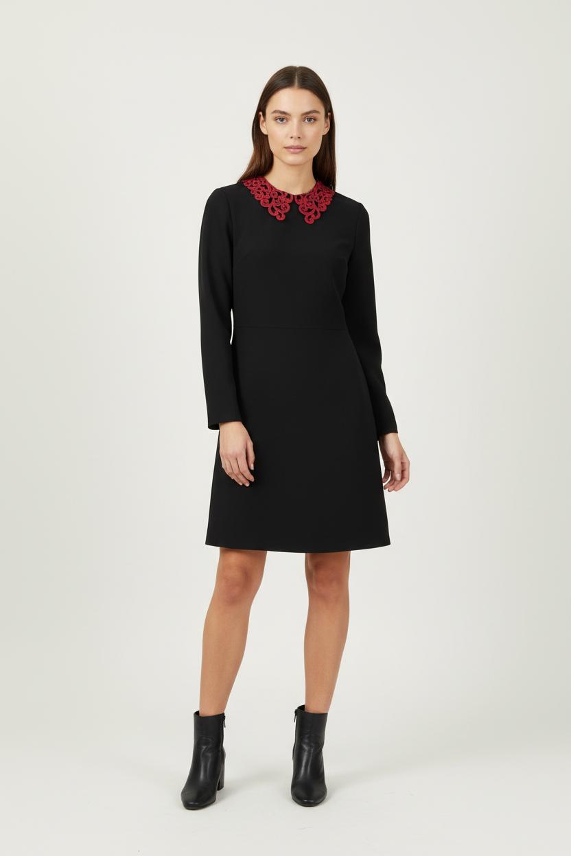 Robe Courte Noire et Rouge - Taille S/36 de la marque Sandro | PARAD94371 - Vendu par Paradigme - Image 1