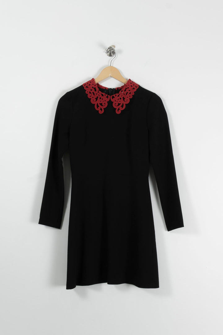 Robe Courte Noire et Rouge - Taille S/36 de la marque Sandro | PARAD94371 - Vendu par Paradigme - Image 2