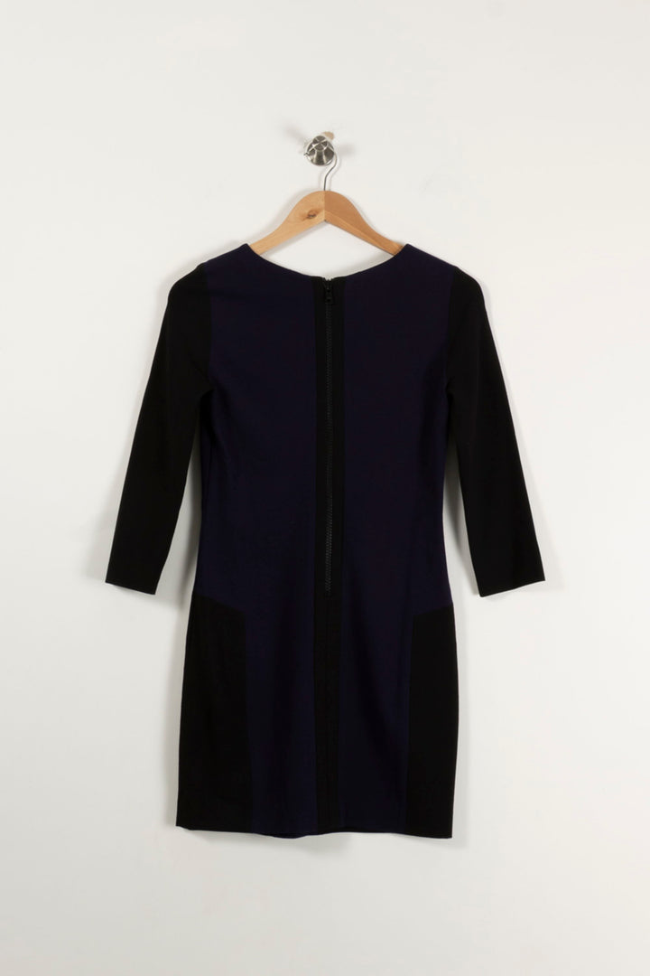 Robe Courte Bleu et Noire - Taille S/36 de la marque Sandro | PARAD94372 - Vendu par Paradigme - Image 4