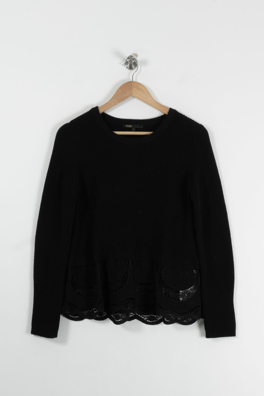 Pull Noir - Taille S/36 de la marque Maje | PARAD94373 - Vendu par Paradigme - Image 2