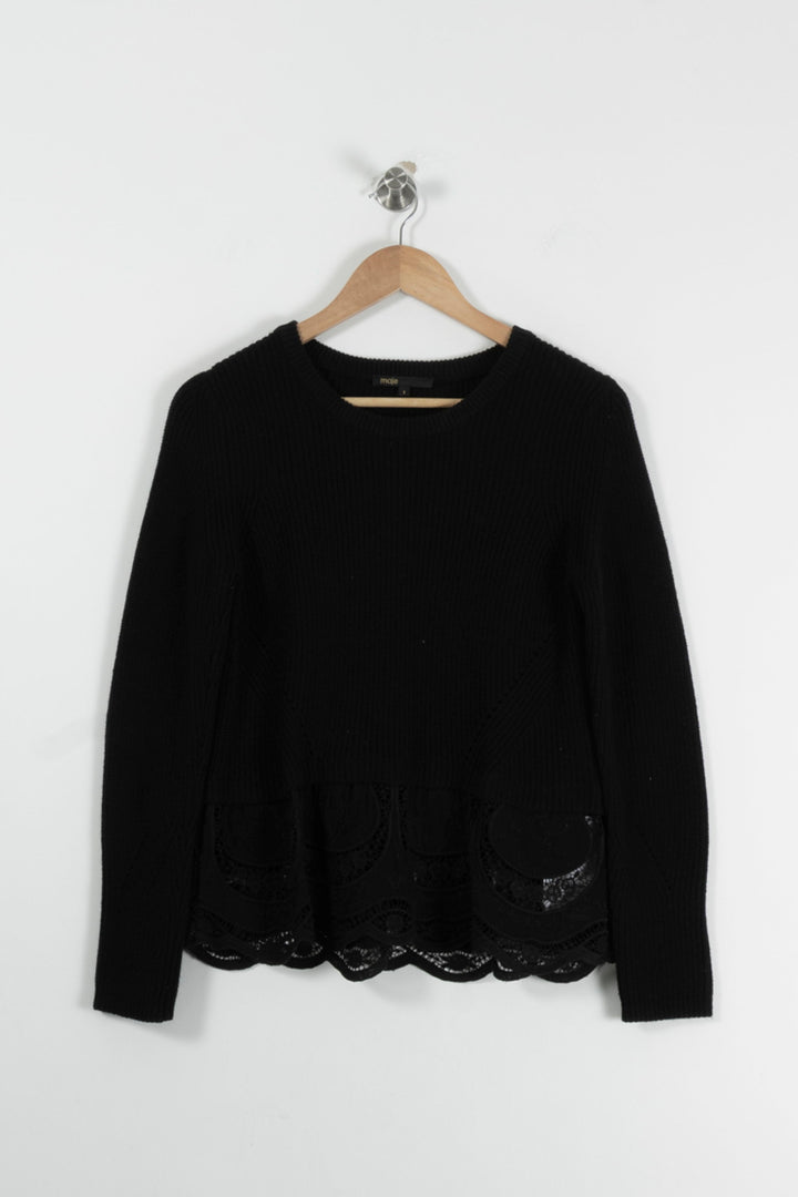 Pull Noir - Taille S/36 de la marque Maje | PARAD94373 - Vendu par Paradigme - Image 2